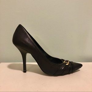 Tory Burch Black Leather Pointed Toe Pump 9